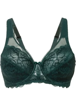 bonprix bonprix Sujetadores De Copa E A H>Sujetador reductor con encaje delicado Verde intenso