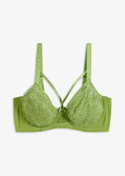 bonprix bonprix Sujetadores De Copa E A H|Lencería>Sujetador reductor con encaje de filigrana Esmeralda