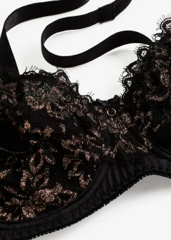 bonprix bonprix Sujetadores De Copa E A H|Sujetadores>Sujetador reductor con hilo brillante Negro-cobre metalizado