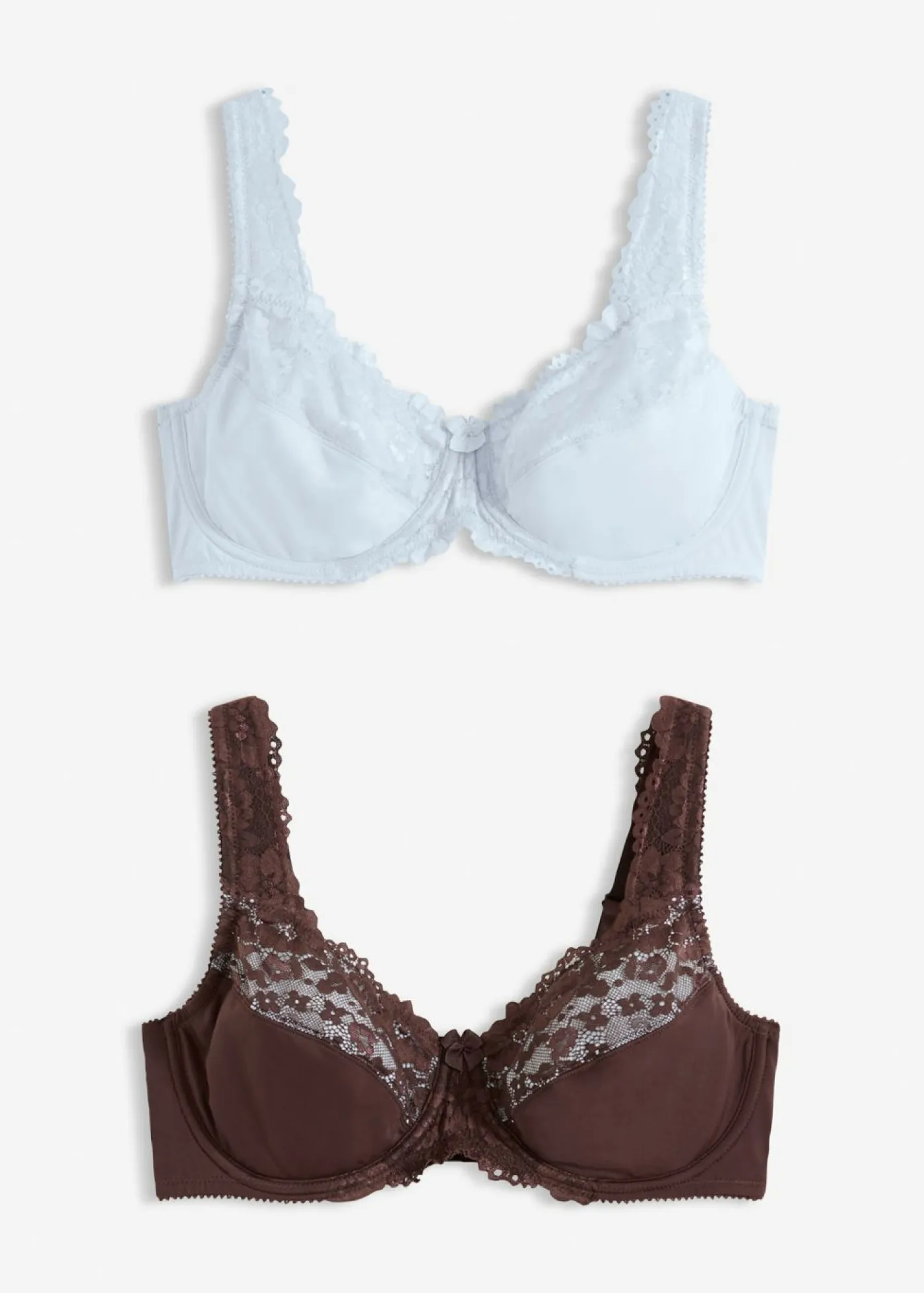 bonprix bonprix Sujetadores>Sujetador reductor con tirantes acolchados (2 unidades) Azul crema + marrón oscuro