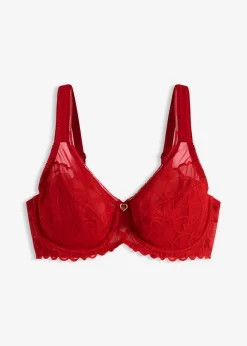 bonprix bonprix Sujetadores|Sujetadores De Copa E A H>Sujetador reductor con tirantes acolchados Rojo salsa