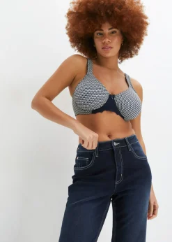 bonprix bonprix Sujetadores|Sujetadores De Copa E A H>Sujetador reductor con tirantes acolchados Azul marino/cava estampado