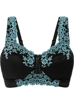bonprix bonprix Sujetadores De Copa E A H|Sujetadores>Sujetador reductor sin aros con tirantes acolchados Negro-turquesa cobalto mate
