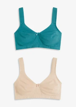 Mujer bonprix bonprix Sujetador reductor, sin aros, con algodón orgánico (2 unidades)