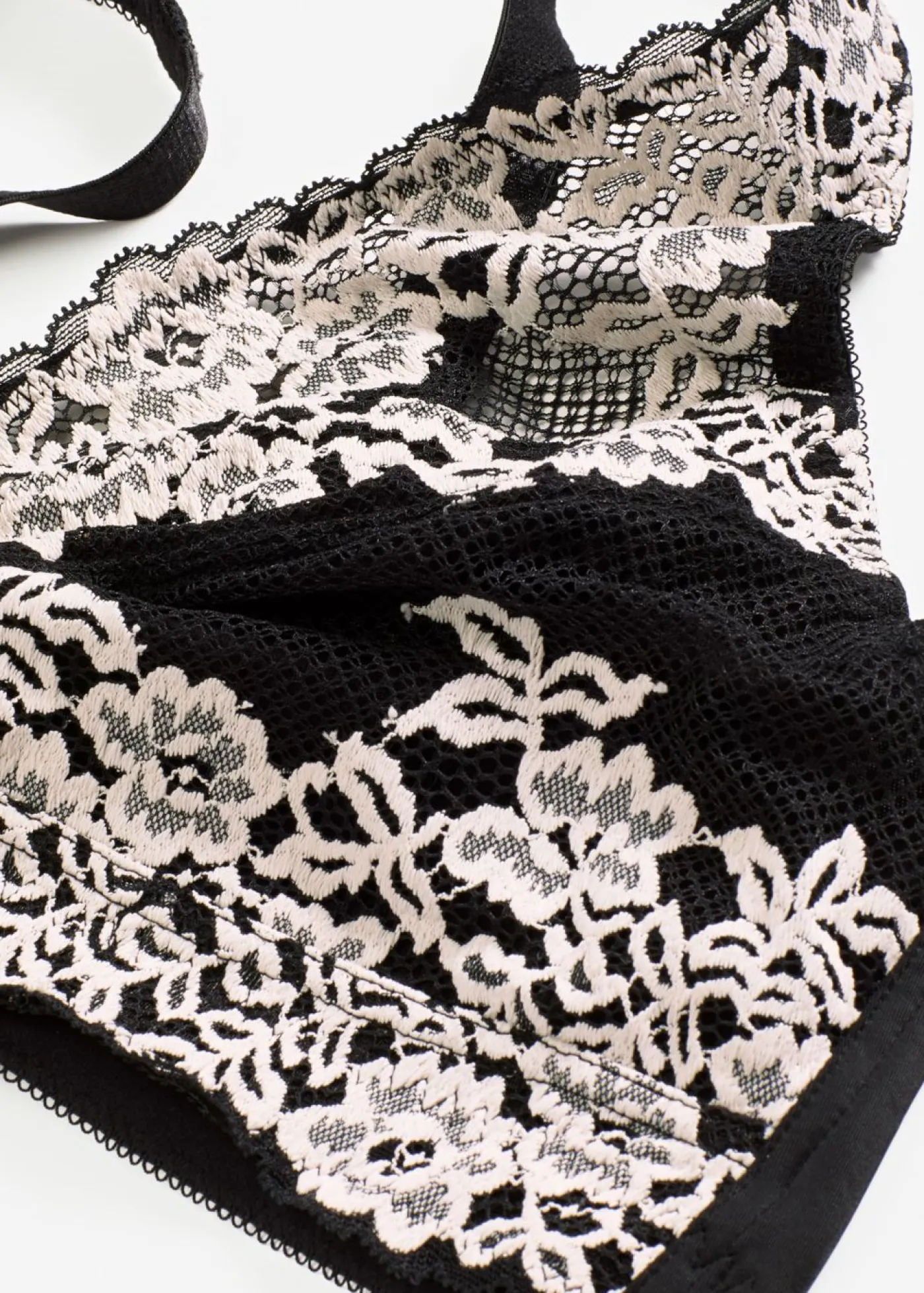 bonprix bonprix Sujetadores|Sujetadores De Copa E A H>Sujetador reductor sin aros con tirantes acolchados Negro-blanco lana