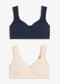 Mujer bonprix bonprix Sujetador reductor, sin aros, con algodón orgánico (2 unidades)
