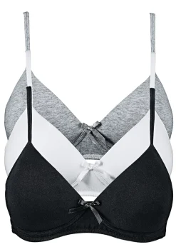 Mujer bonprix bonprix Sujetador sin aros con algodón orgánico (3 unidades)