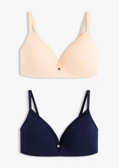 Mujer bonprix bonprix Sujetador sin aros con algodón orgánico (2 unidades)