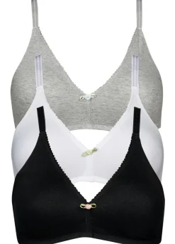 Mujer bonprix bonprix Sujetador sin aros de algodón orgánico (3 unidades)