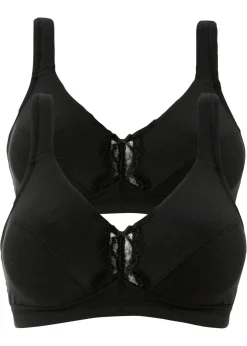 Mujer bonprix bonprix Sujetador sin aros de algodón orgánico (2 unidades)