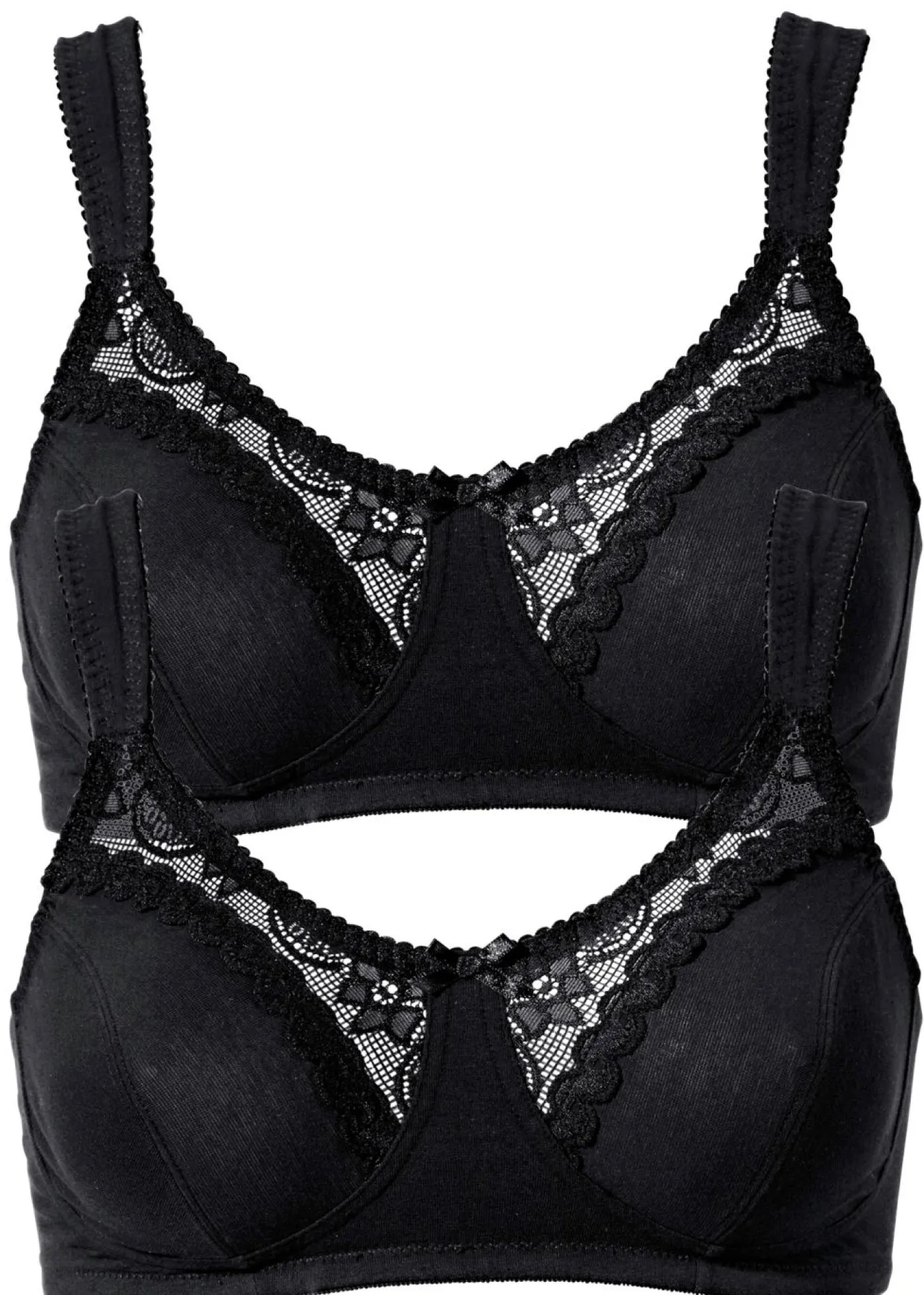 bonprix bonprix Sujetadores De Copa E A H|Ropa Interior De Algodón>Sujetador sin aros de algodón orgánico (2 unidades) 2 unidades de color negro