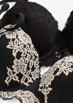 Mujer bonprix bonprix Sujetador tipo balconette de encaje bicolor (2 unidades)