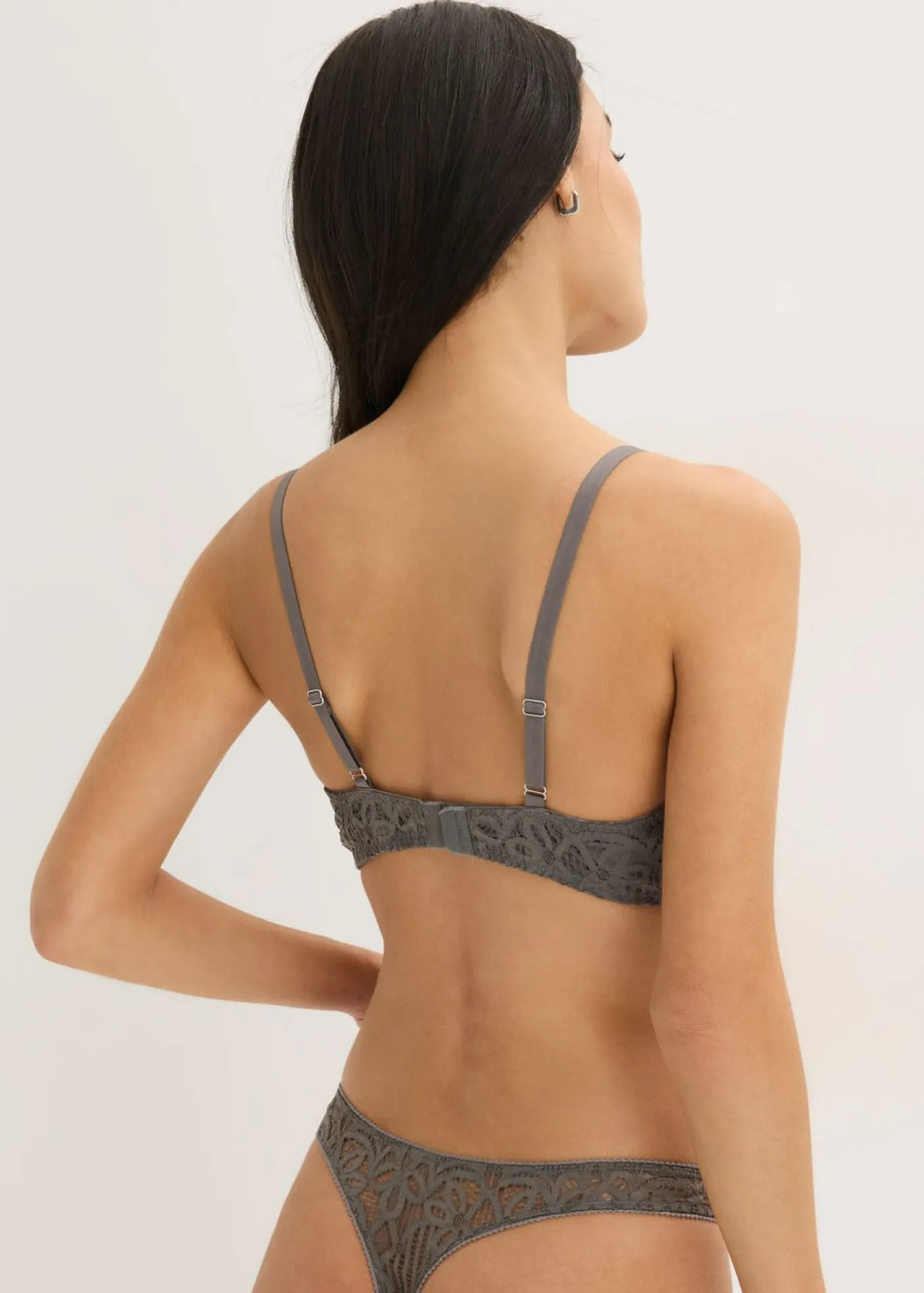 bonprix bonprix Sujetadores De Copa E A H|Sujetadores>Sujetador tipo balconette de encaje Gris granito