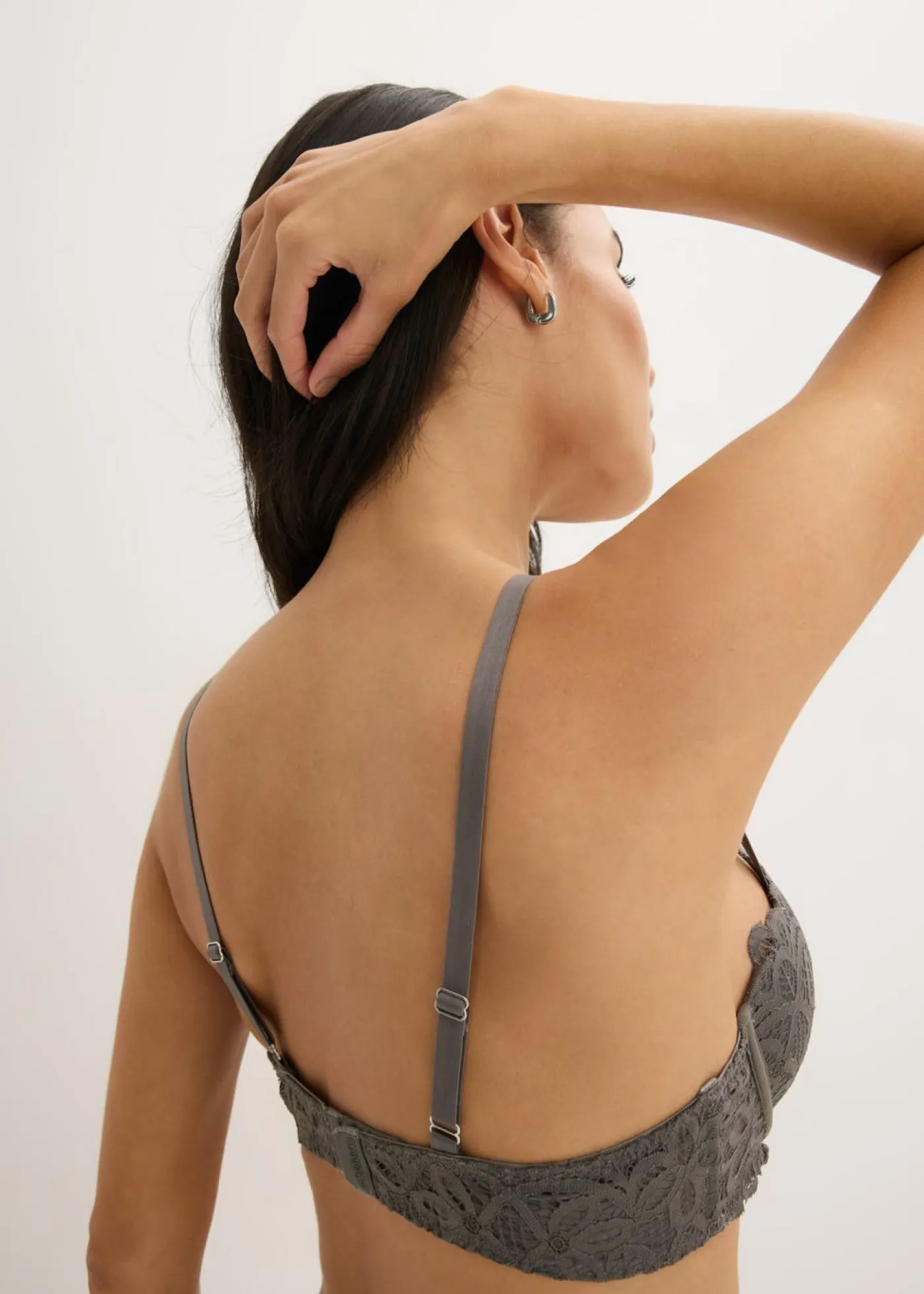 bonprix bonprix Sujetadores De Copa E A H|Sujetadores>Sujetador tipo balconette de encaje Gris granito
