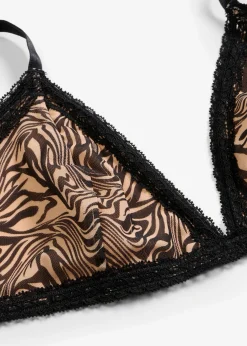 bonprix bonprix Novedades>Sujetador triangular sin aros con malla estampada estampado cebra negro