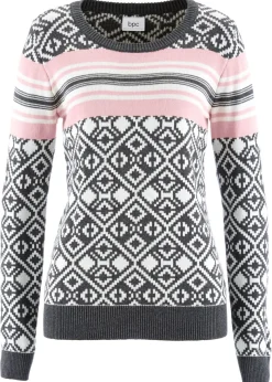 Mujer bonprix bonprix Suéter con estampado de diamante