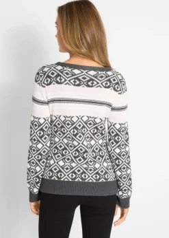 Mujer bonprix bonprix Suéter con estampado de diamante