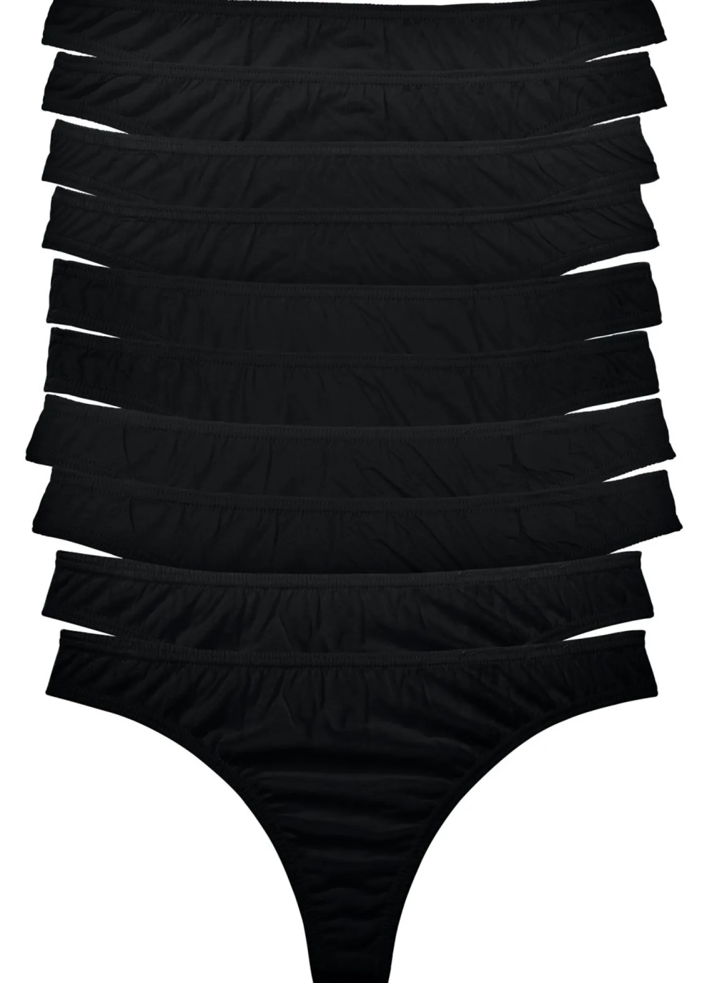 bonprix bonprix Ropa Interior De Algodón|Básicos>Tanga (10 unidades) Negro