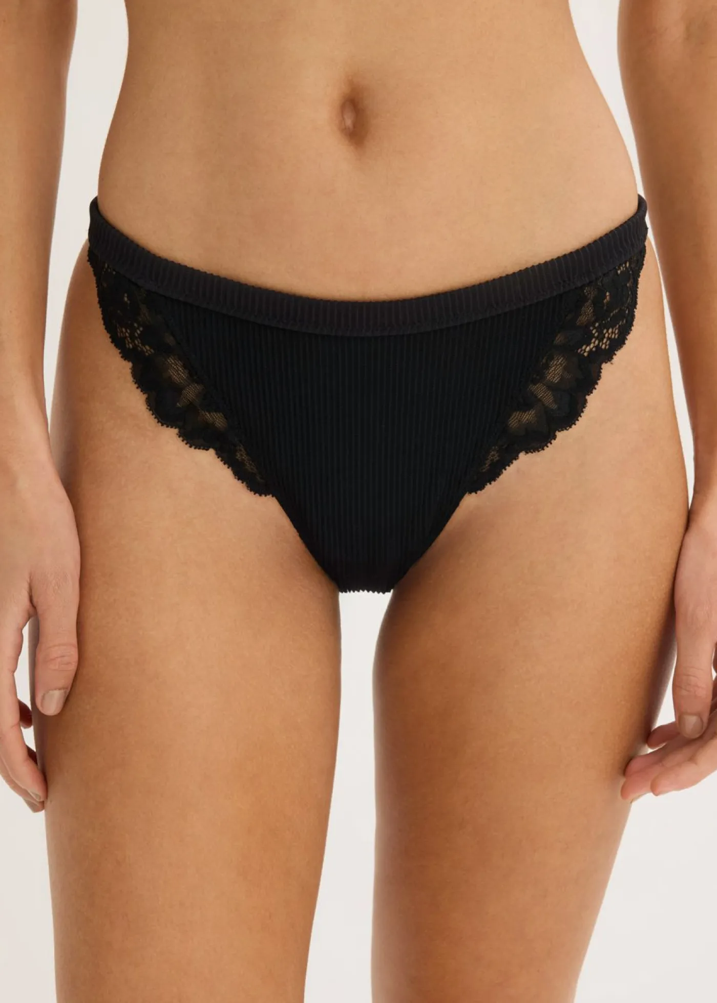 bonprix bonprix Lencería|Bragas>Tanga con canalé suave Negro