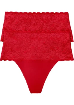bonprix bonprix Temática·Lencería De Primavera|Bragas>Tanga con efecto moldeador medio (2 unidades) Rojo salsa