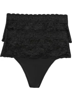 Mujer bonprix bonprix Tanga con efecto moldeador medio (2 unidades)