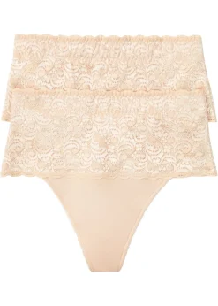 Mujer bonprix bonprix Tanga con efecto moldeador medio (2 unidades)