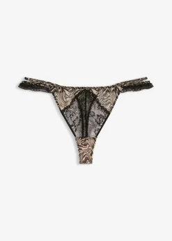 Mujer bonprix bonprix Tanga con malla estampada