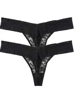 bonprix bonprix Lencería|Bragas>Tanga de encaje (2 unidades) Negro
