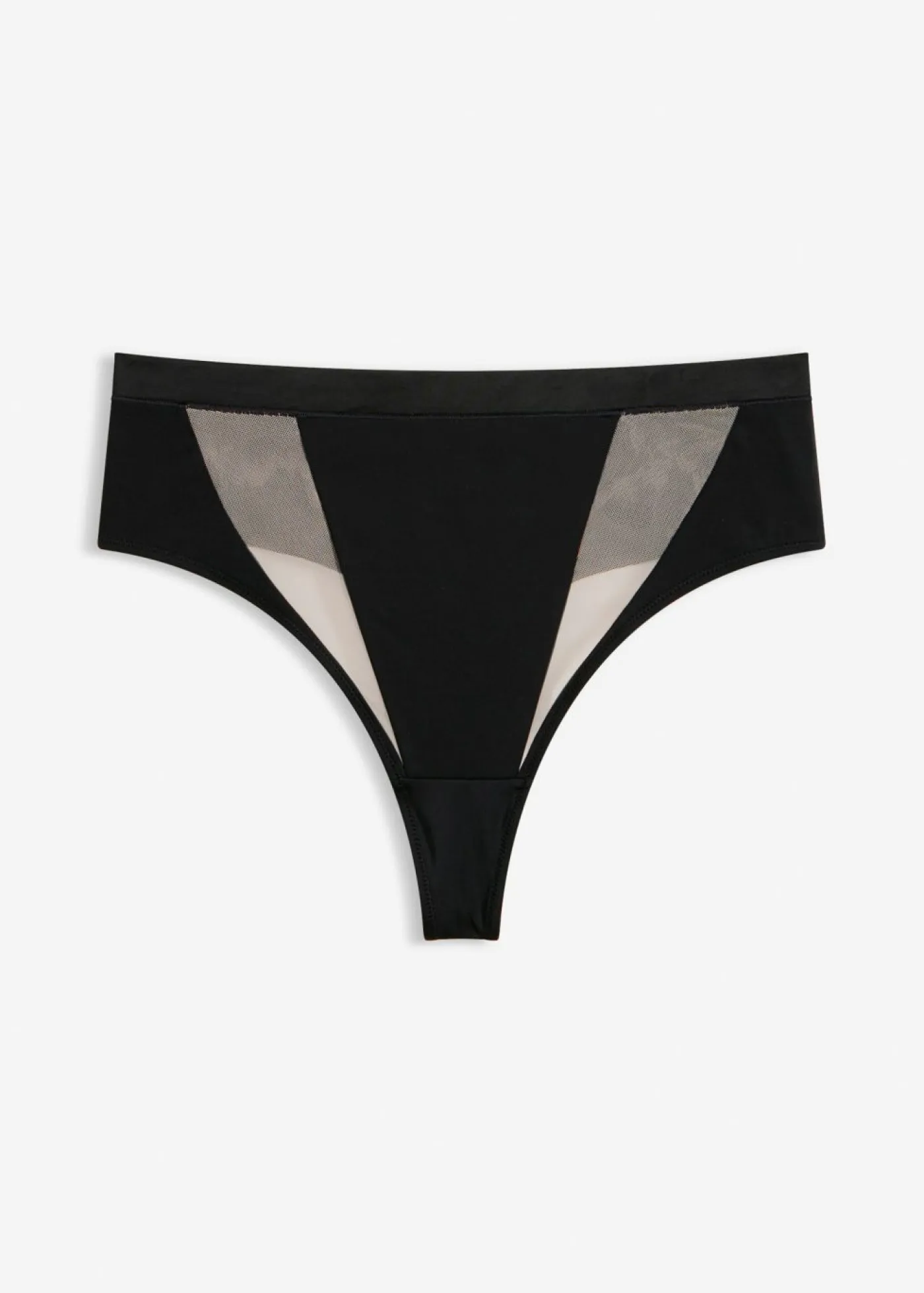 Mujer bonprix bonprix Tanga de talle alto con insertos transparentes