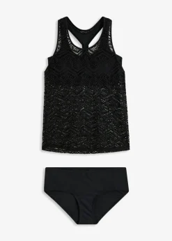 bonprix bonprix Tankinis>Tankini (2 piezas) de encaje Negro