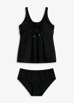 bonprix bonprix Tankinis>Tankini con cordones (2 piezas) Negro