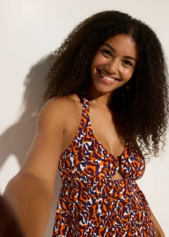 Mujer bonprix bonprix Tankini con cuello halter (2 piezas) con detalle de anilla