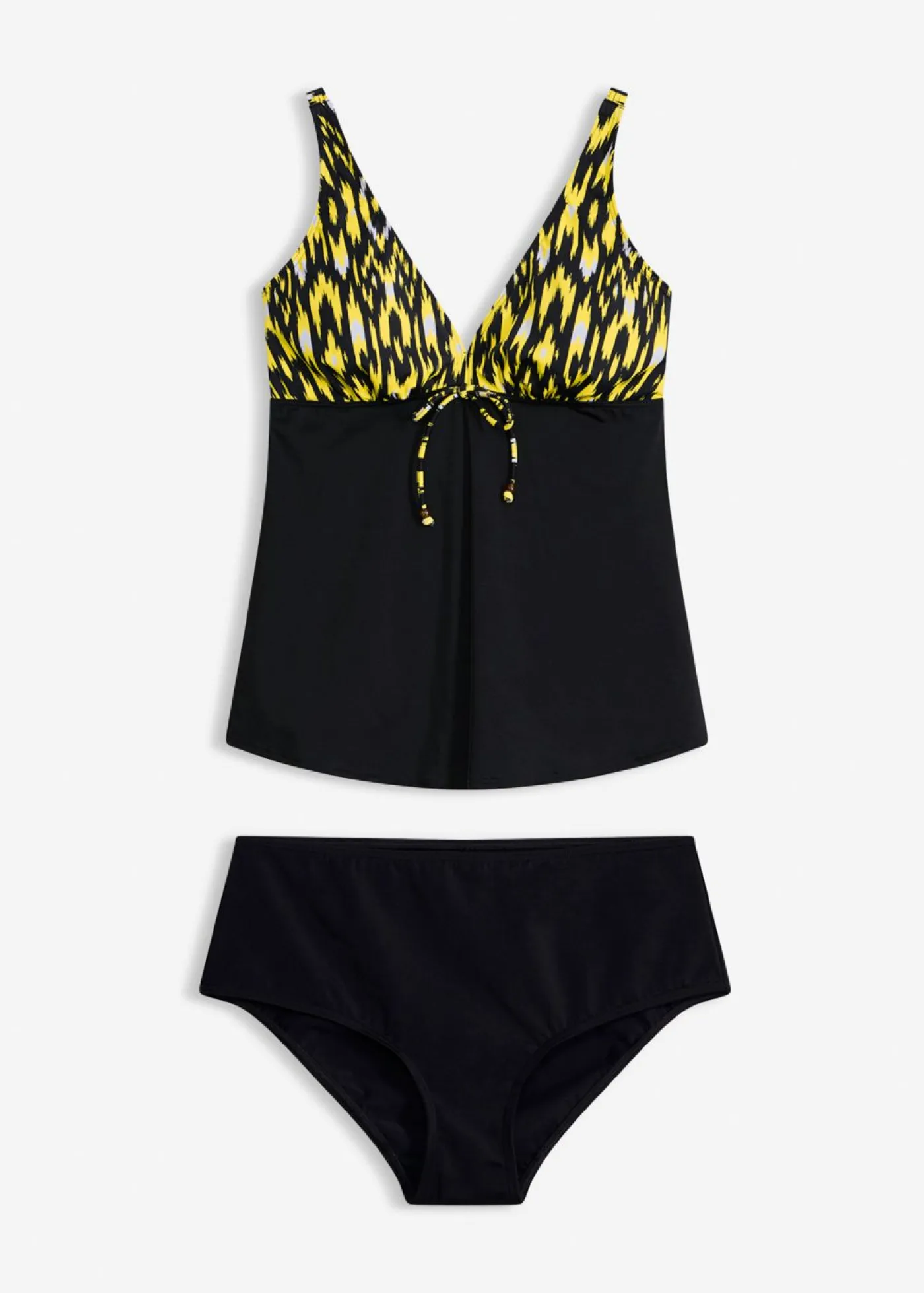 bonprix bonprix Tankinis>Tankini con tirantes anchos (2 piezas) Negro-amarillo