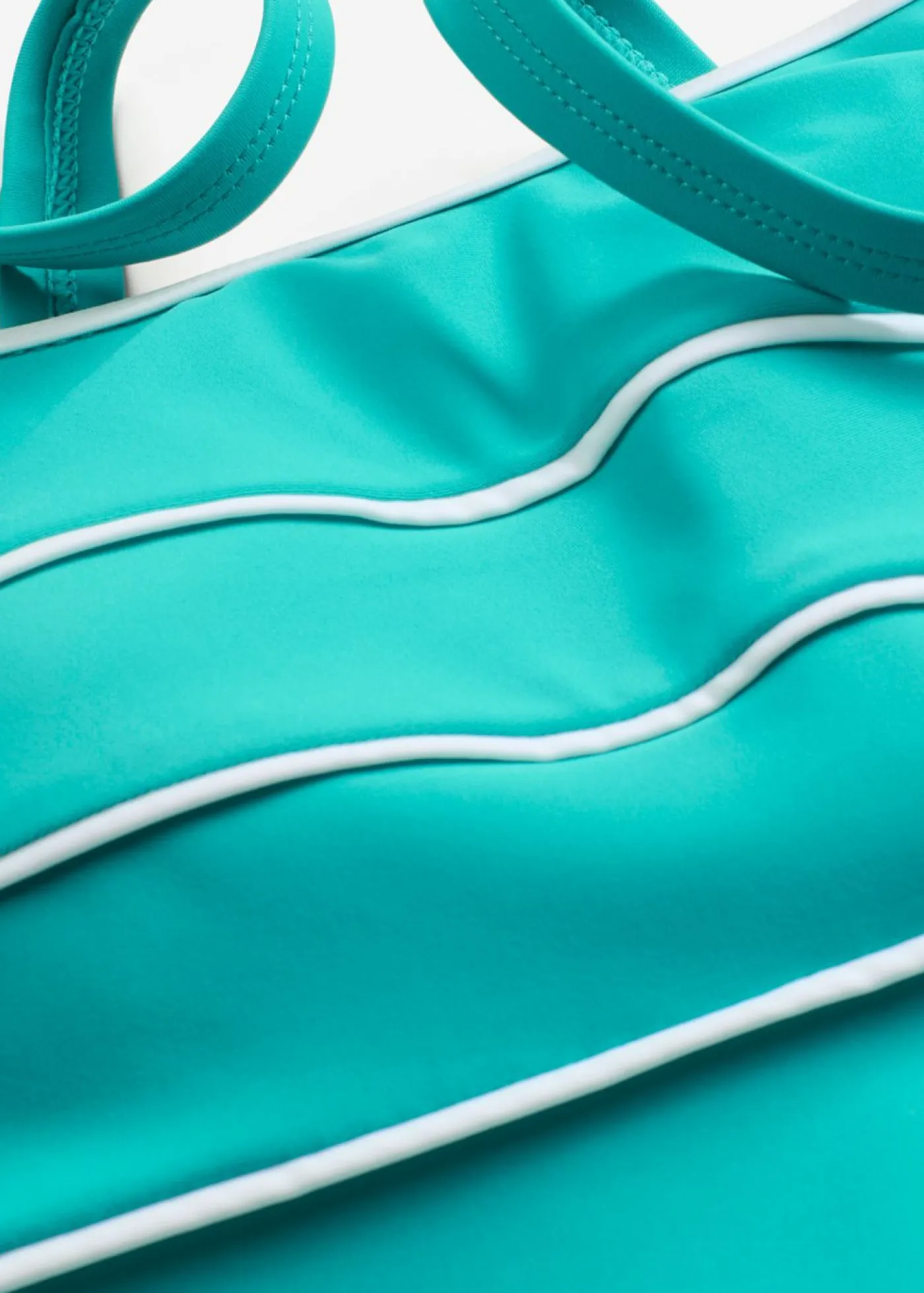 bonprix bonprix Tankinis>Tankini largo con costuras decorativas (2 piezas) Esmeralda-blanco