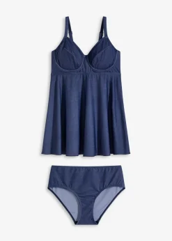 bonprix bonprix Copas Grandes (D-G)|Tankinis>Tankini largo (2 piezas) con aspecto vaquero denim oscuro