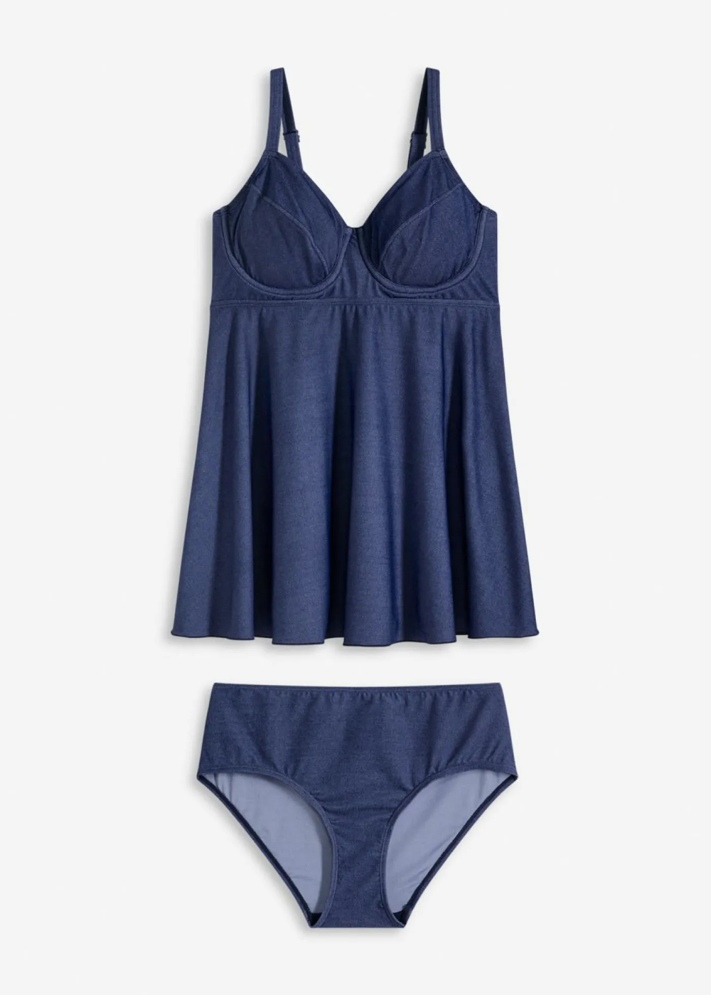 bonprix bonprix Copas Grandes (D-G)|Tankinis>Tankini largo (2 piezas) con aspecto vaquero denim oscuro