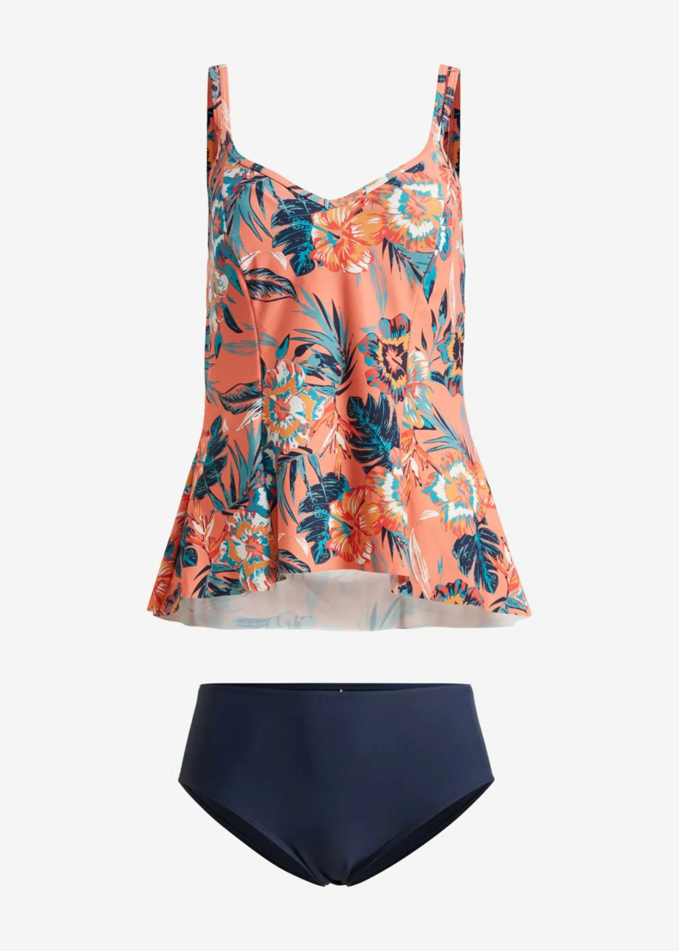 bonprix bonprix Tankinis>Tankini (2 piezas) con escote en V Naranja con flores