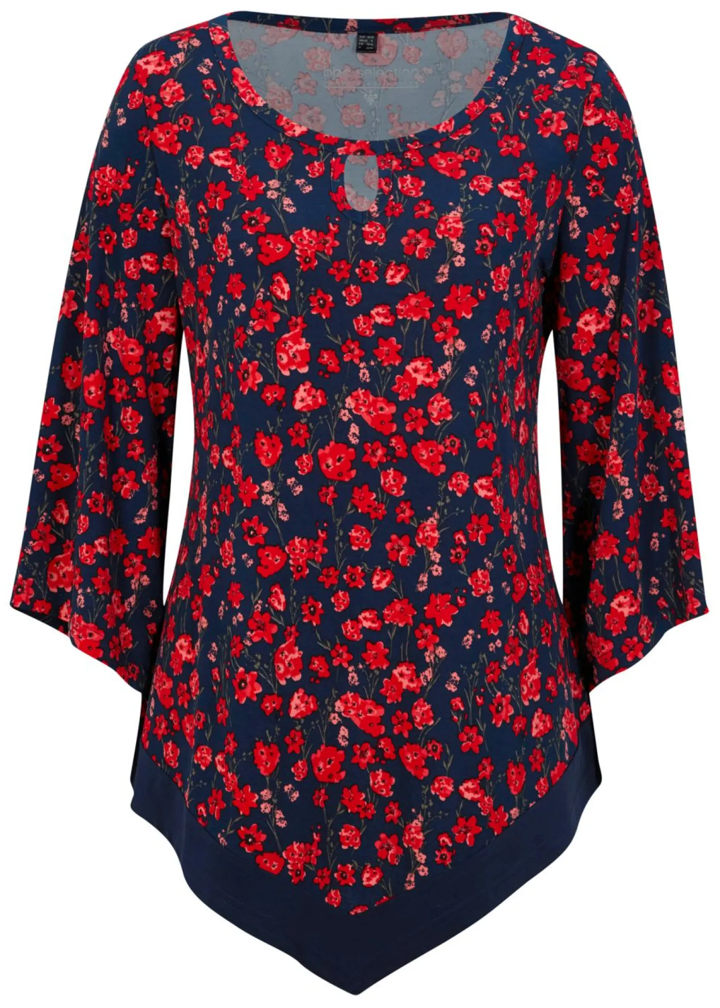 bonprix bonprix Camisas Y Blusas>Túnica Azul marino / fresa con flores