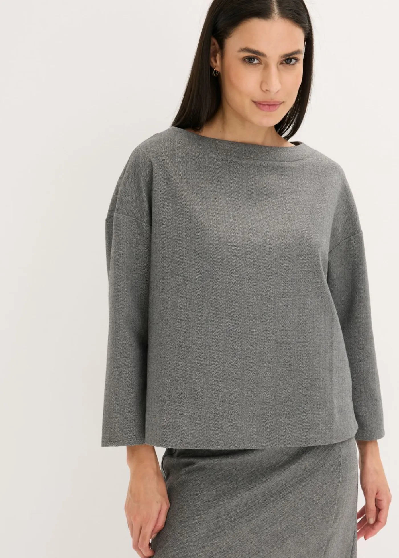 Mujer bonprix bonprix Túnica con diseño en espiga de tejido firme