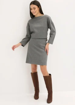 Mujer bonprix bonprix Túnica con diseño en espiga de tejido firme