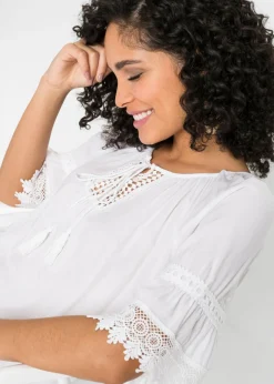 Mujer bonprix bonprix Túnica con encaje de viscosa suave