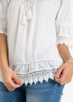 Mujer bonprix bonprix Túnica con encaje de viscosa suave