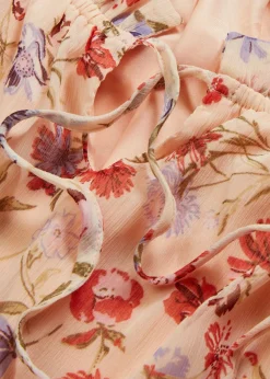 bonprix bonprix Camisas Y Blusas>Túnica con escote bañera Rosa claro de flores