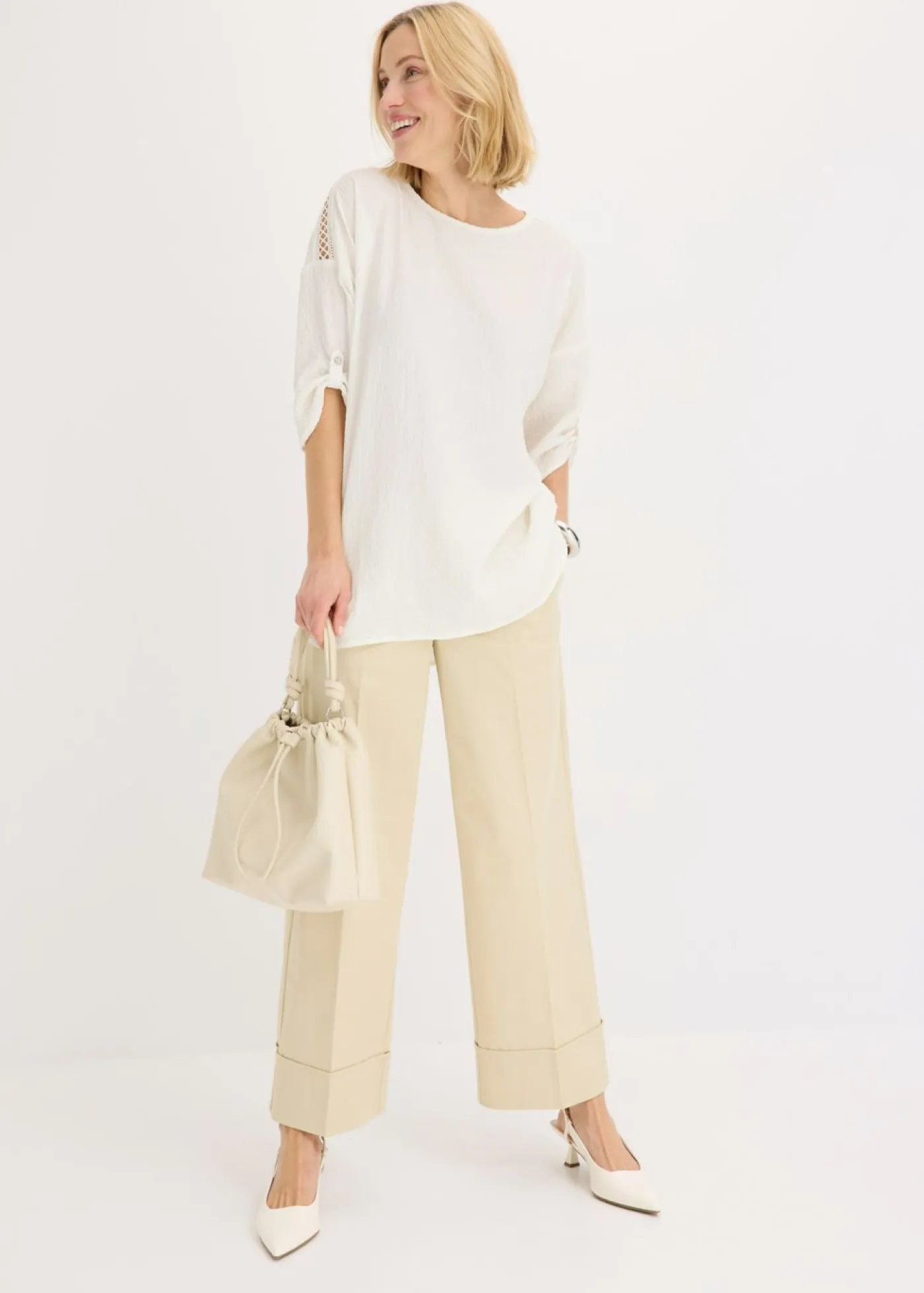 Mujer bonprix bonprix Túnica con estructura y cinta de encaje