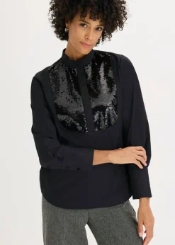 bonprix bonprix Camisas Y Blusas>Túnica con lentejuelas Negro