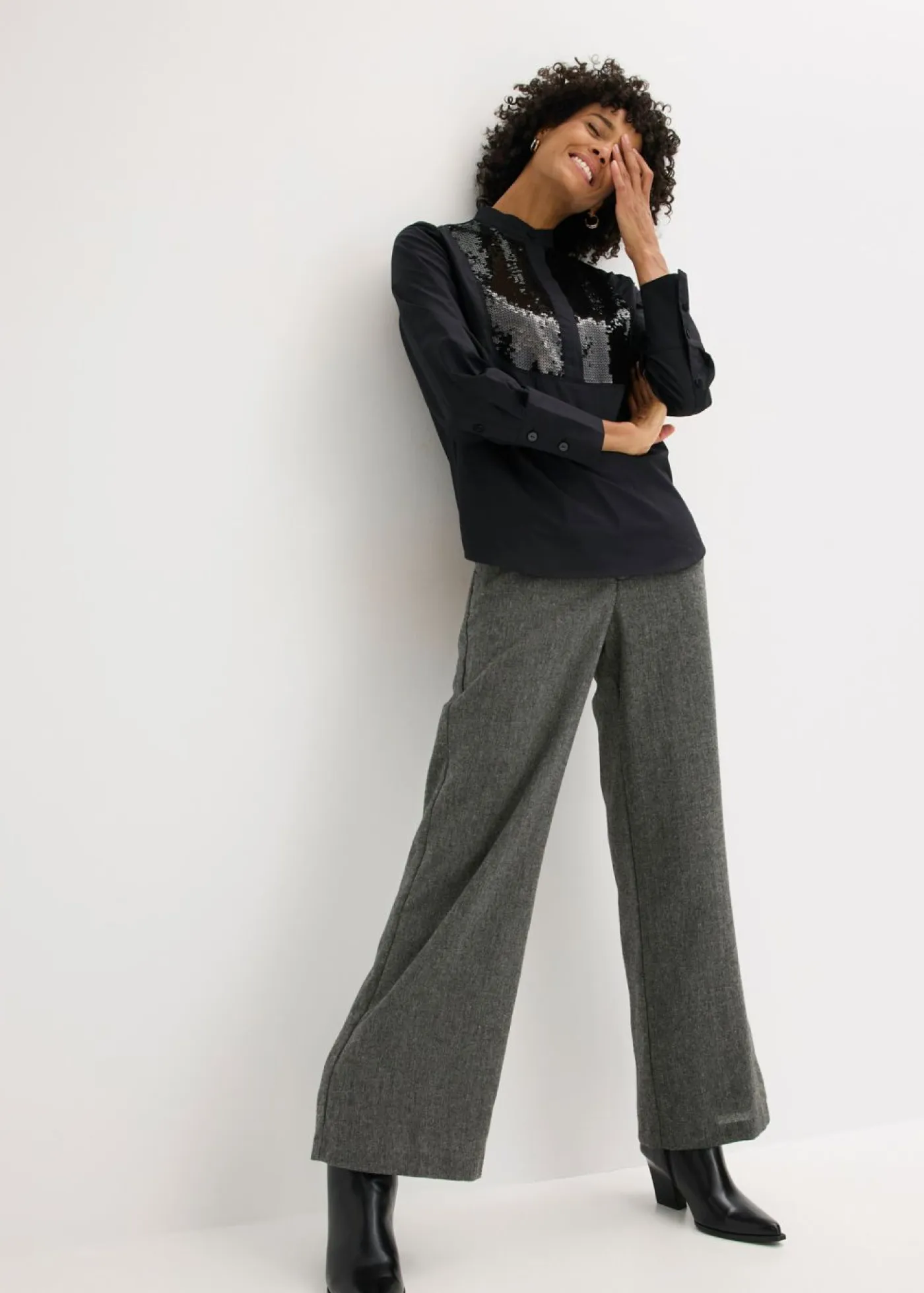 bonprix bonprix Camisas Y Blusas>Túnica con lentejuelas Negro