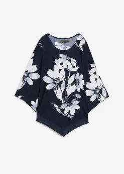 bonprix bonprix Camisetas>Túnica con patrón de flores azul marino / blanco con flores