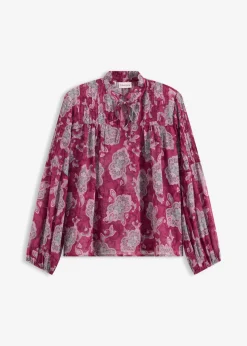 bonprix bonprix Camisas Y Blusas>Túnica de gasa con patrón paisley fucsia oscuro-hierbabuena-rosa orquídea