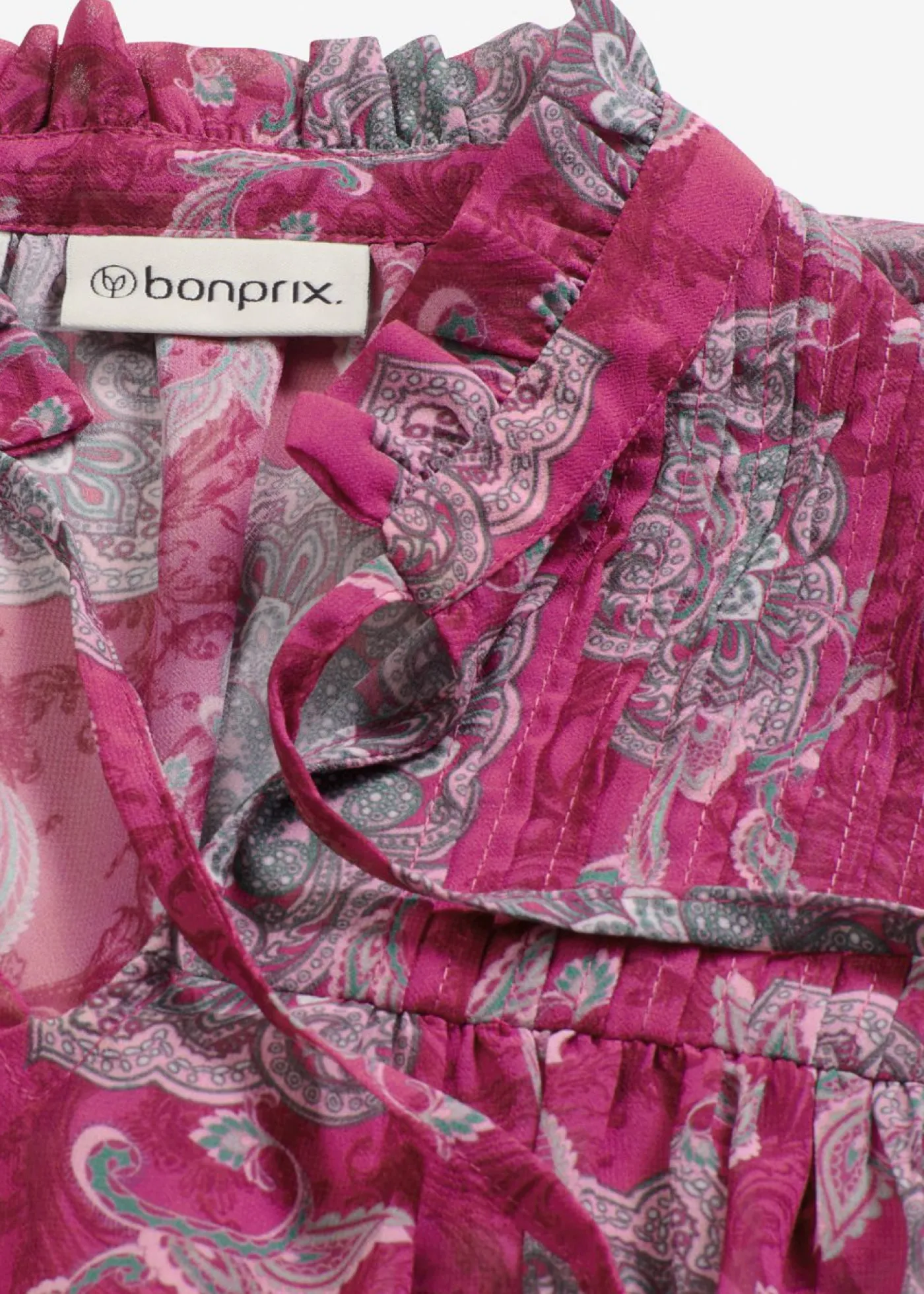 bonprix bonprix Camisas Y Blusas>Túnica de gasa con patrón paisley fucsia oscuro-hierbabuena-rosa orquídea