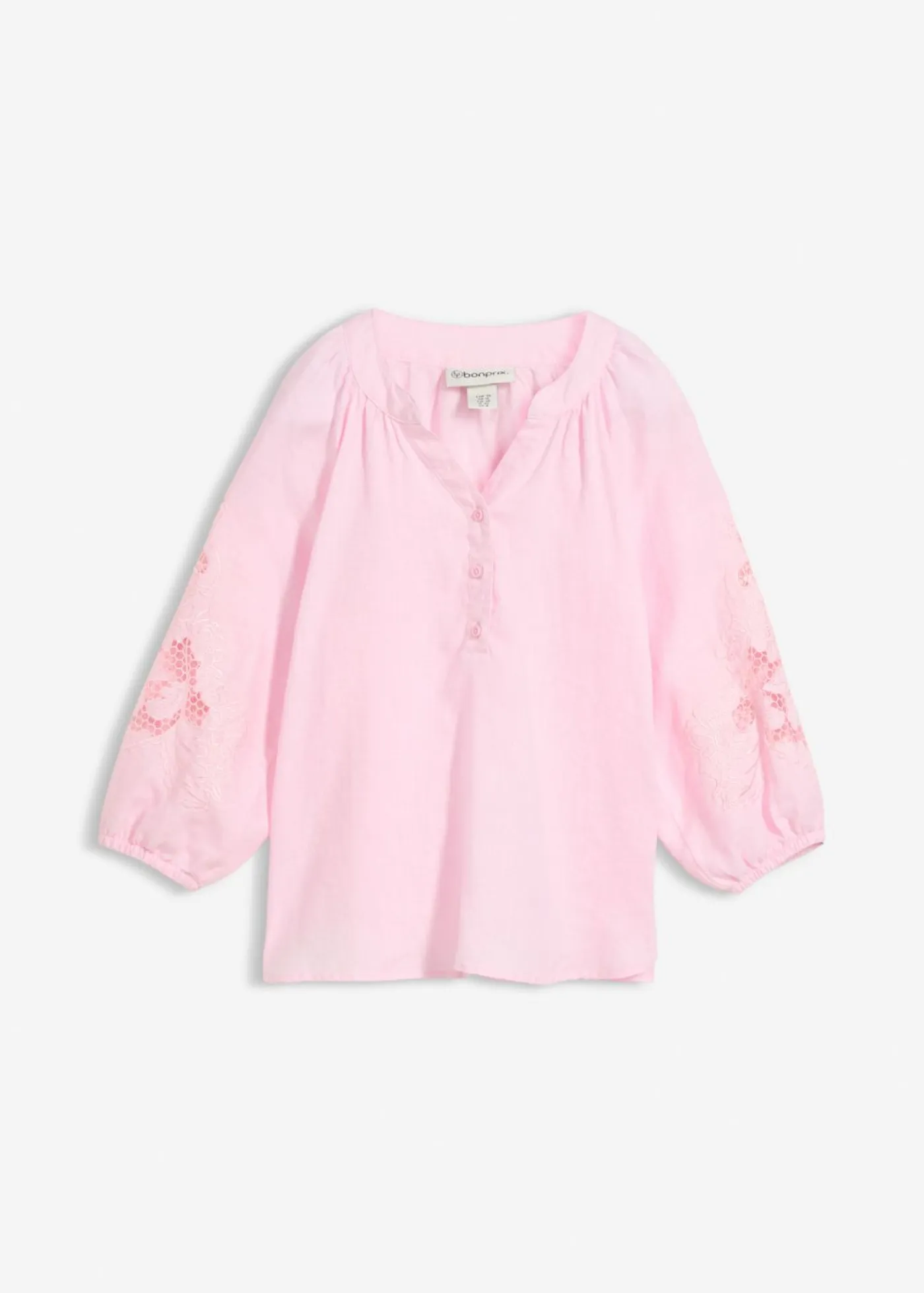 bonprix bonprix Premium|Camisas Y Blusas>Túnica de lino puro rosa cristal